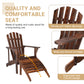 Outdoor Garden With Footstool Wooden Single Chair Carbonized Color