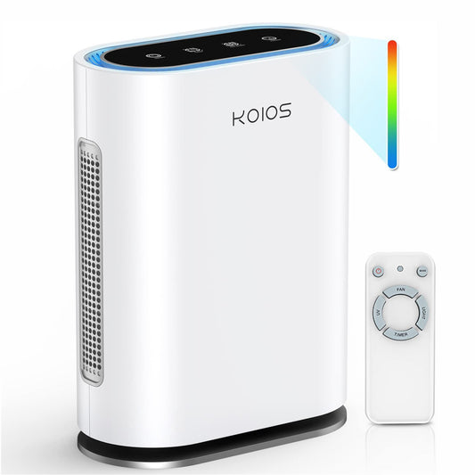 Semiocthome Home Air Purifier for Large Room up to 2100 sq.ft, Upgraded H13 True HEPA Filter, UV Light, Ionic Air Cleaner with Air Quality Sensors, GL-FS32 White