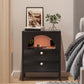 Modern End Tables with USB Ports and Outlets LED Lights Nightstand with Charging Station
