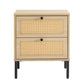 Modern simple storage cabinet MDF Board bedside cabinet rattan bedside cabinet Small household furniture bedside table