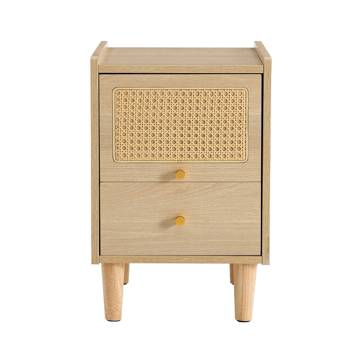 Modern simple storage cabinet MDF Board bedside cabinet rattan bedside cabinet Small household furniture bedside table