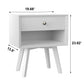 Algherohein Classic 1 Drawer Black Finish Nightstands for Bedroom