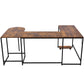 U-shaped Computer Desk, Industrial Corner Writing Desk with CPU Stand, Gaming Table Workstation Desk for Home Office