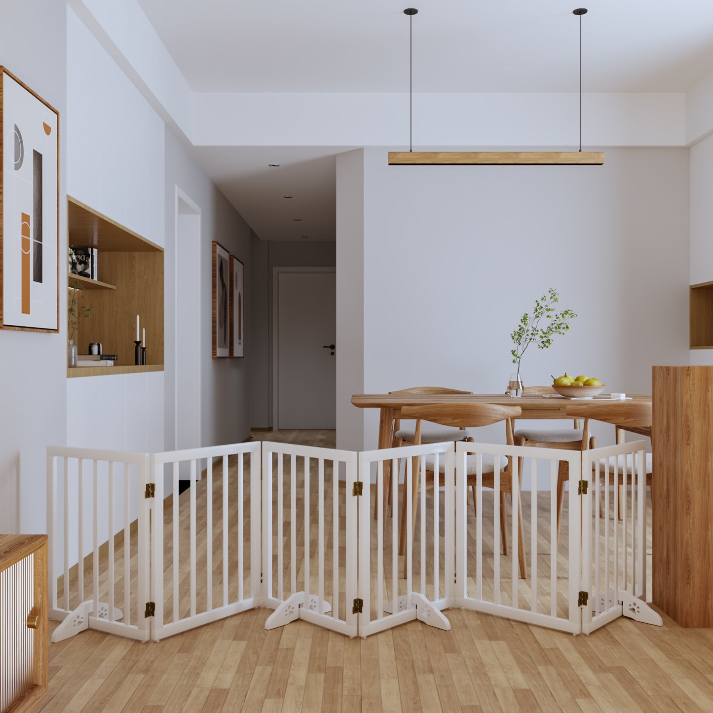 Algherohein Foldable Extra Wide Dog Gates for Indoor Doorways 24"