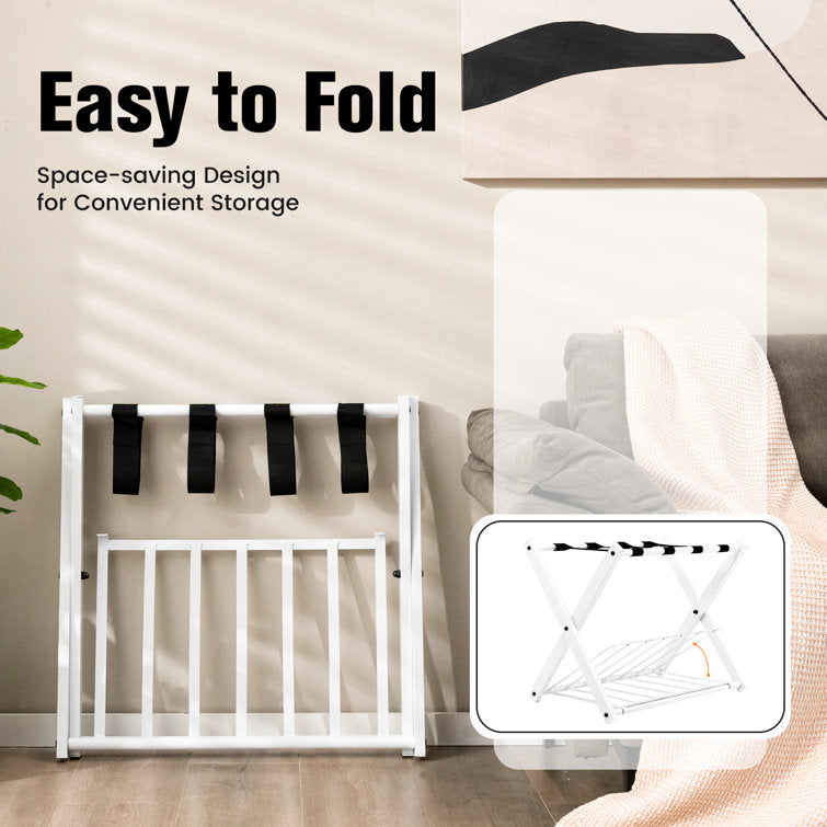 Smuxee Folding Suitcase Stand with Storage Shelf – Semiocthome