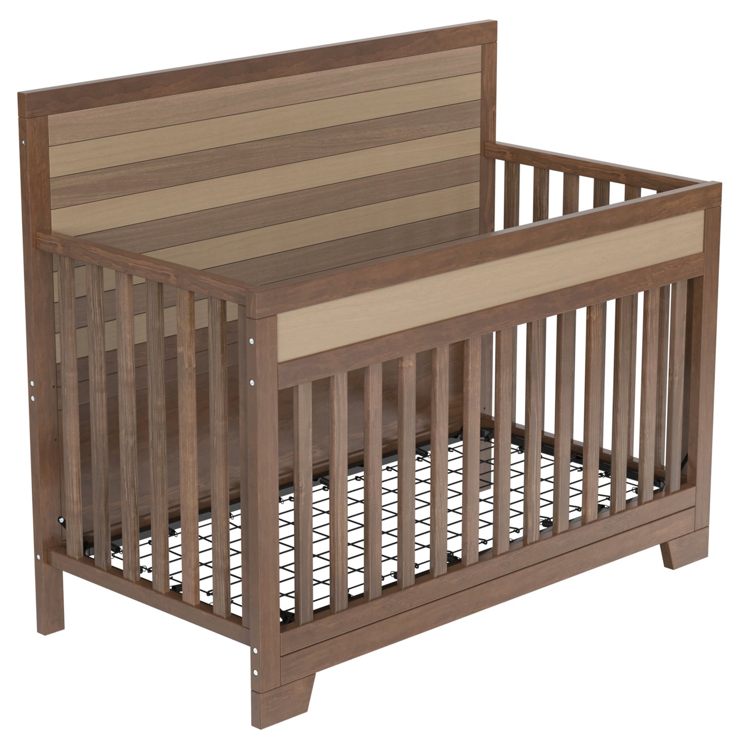 Semiocthome Certified Baby Safe Crib, Pine Solid Wood, Non-Toxic Finish, Brown