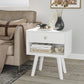 Algherohein Classic 1 Drawer Black Finish Nightstands for Bedroom