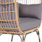 Wicker Egg Chair, Oversized Indoor Outdoor Lounger for Patio, Backyard, Living Room w/ 5 Cushions, Steel Frame, 440lb Capacity - Light Grey