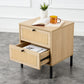 Modern simple storage cabinet MDF Board bedside cabinet rattan bedside cabinet Small household furniture bedside table