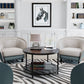 Smart FENDEE Modern Wood Round Coffee Table with Storage Shelf,31.5"