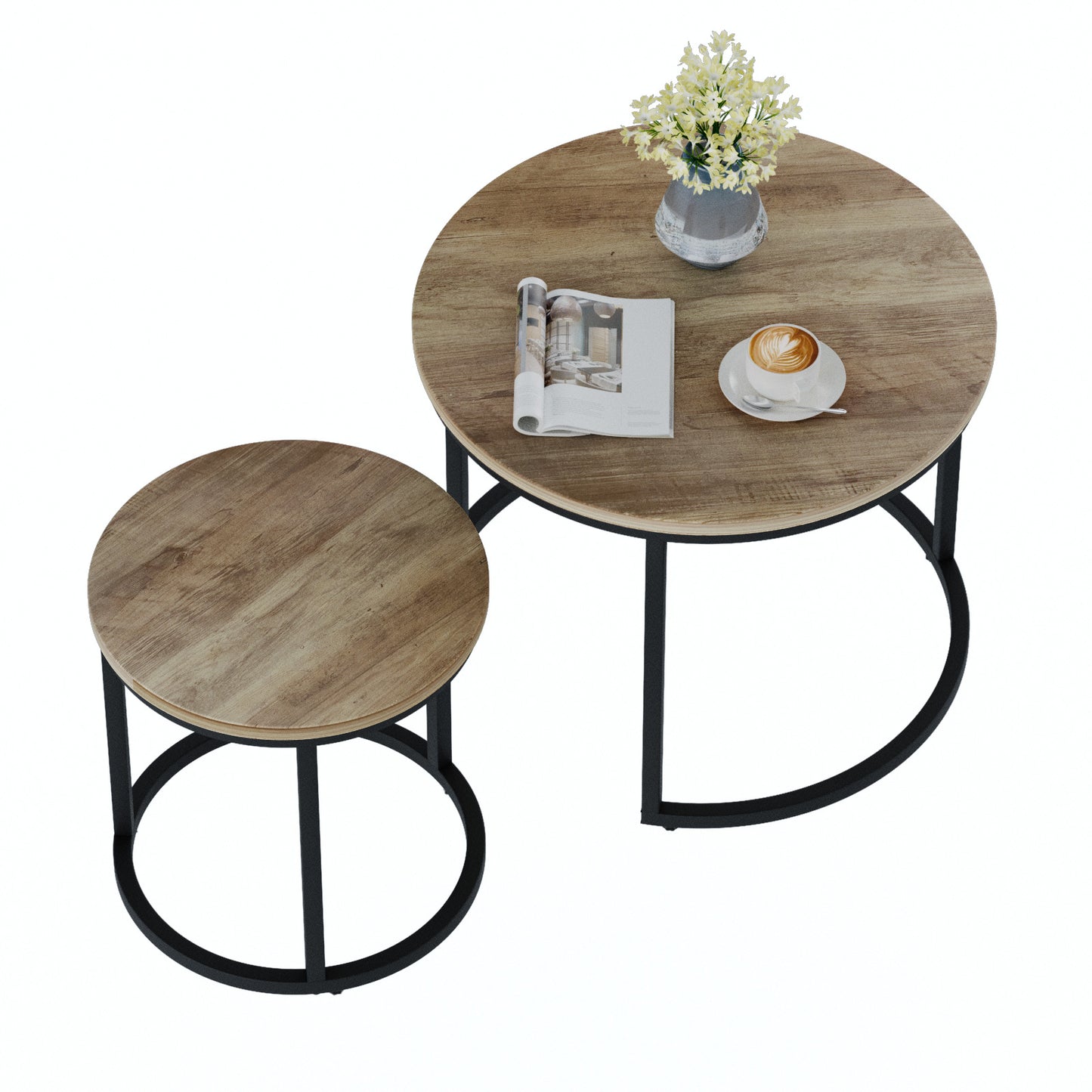 Smart FENDEE Modern Wood Nesting Coffee Table