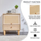 Modern simple storage cabinet bedside cabinet rattan bedside cabinet Small household furniture bedside table