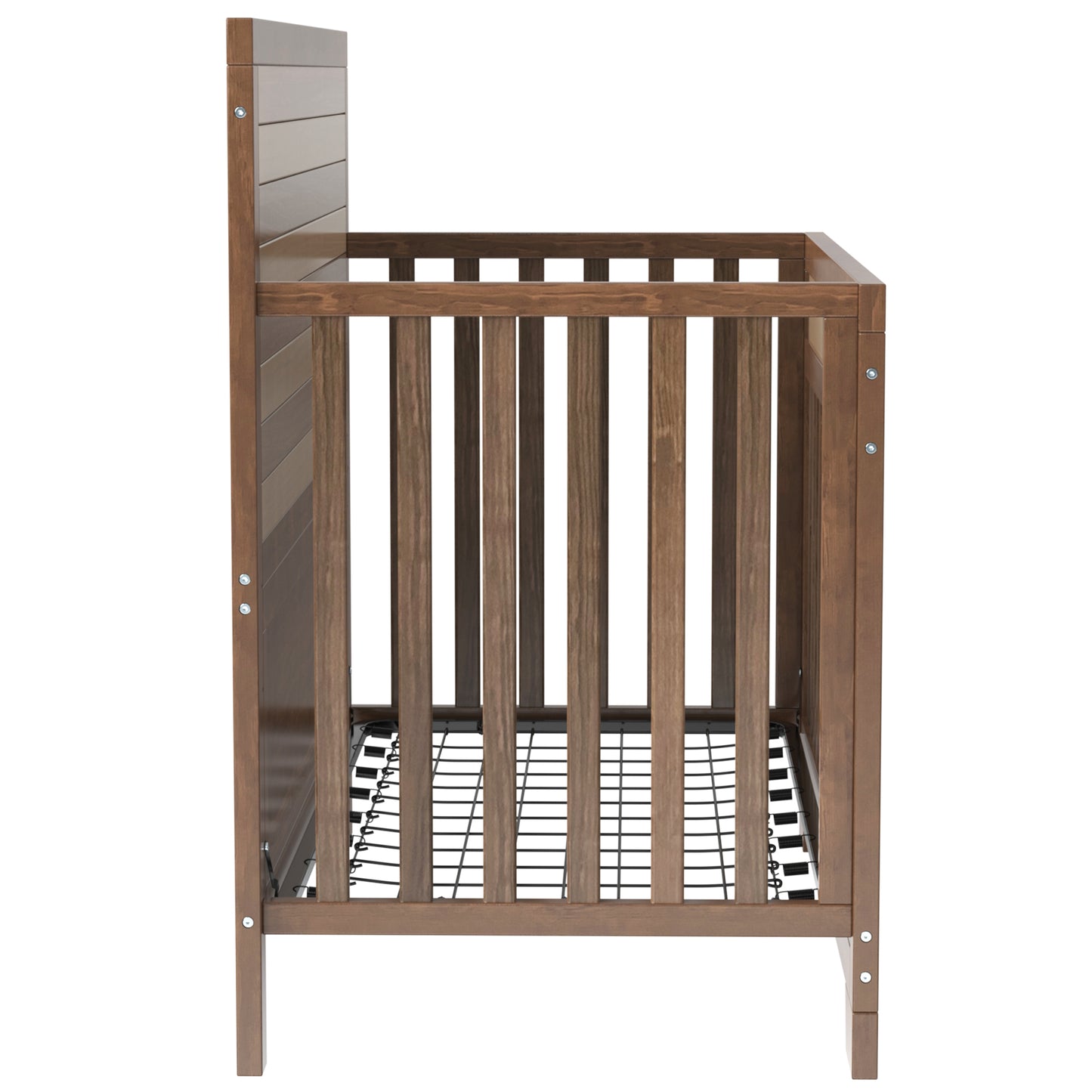 Semiocthome Certified Baby Safe Crib, Pine Solid Wood, Non-Toxic Finish, Brown