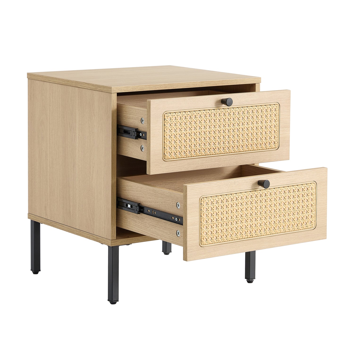 Modern simple storage cabinet MDF Board bedside cabinet rattan bedside cabinet Small household furniture bedside table