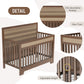 Semiocthome Certified Baby Safe Crib, Pine Solid Wood, Non-Toxic Finish, Brown
