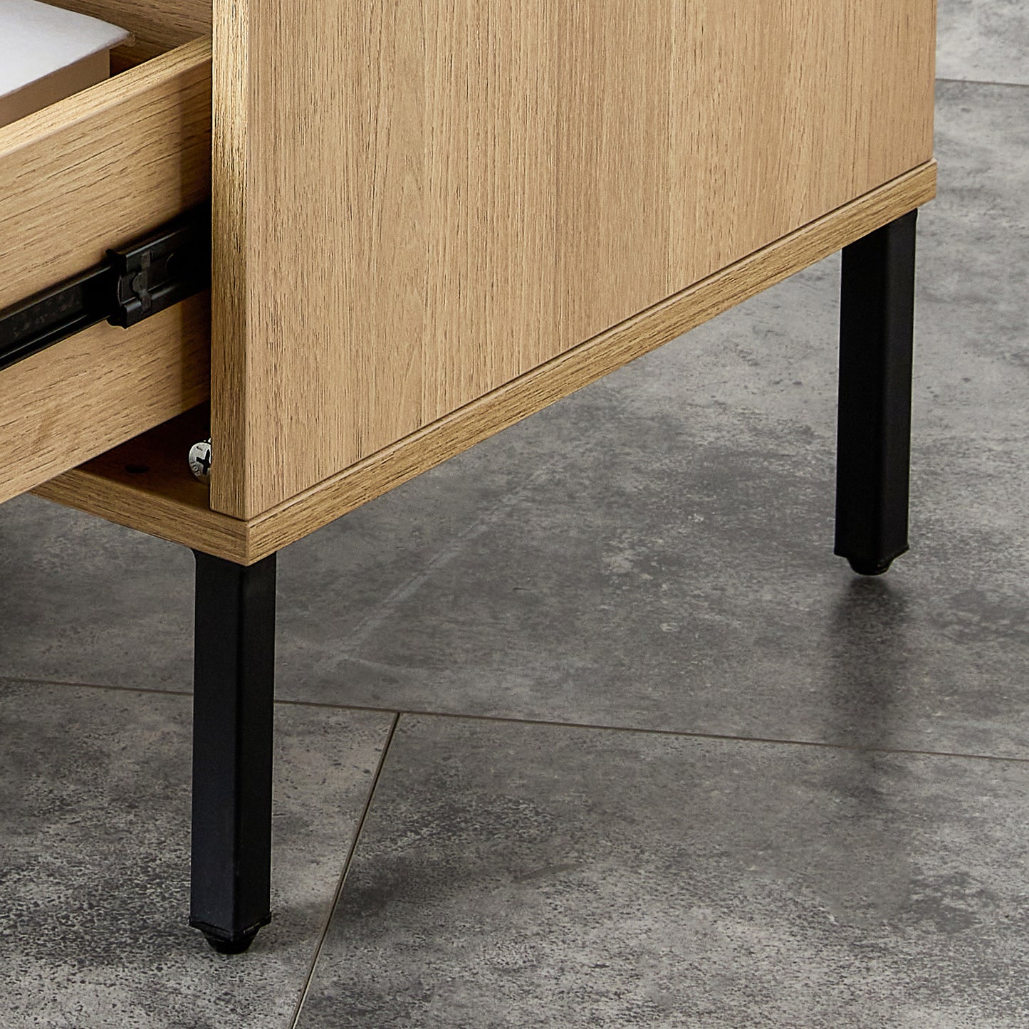 Modern simple storage cabinet MDF Board bedside cabinet rattan bedside cabinet Small household furniture bedside table