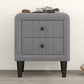 Upholstered Wooden Nightstand with 2 Drawers,Fully Assembled Except Legs and Handles,Velvet Bedside Table-Gray