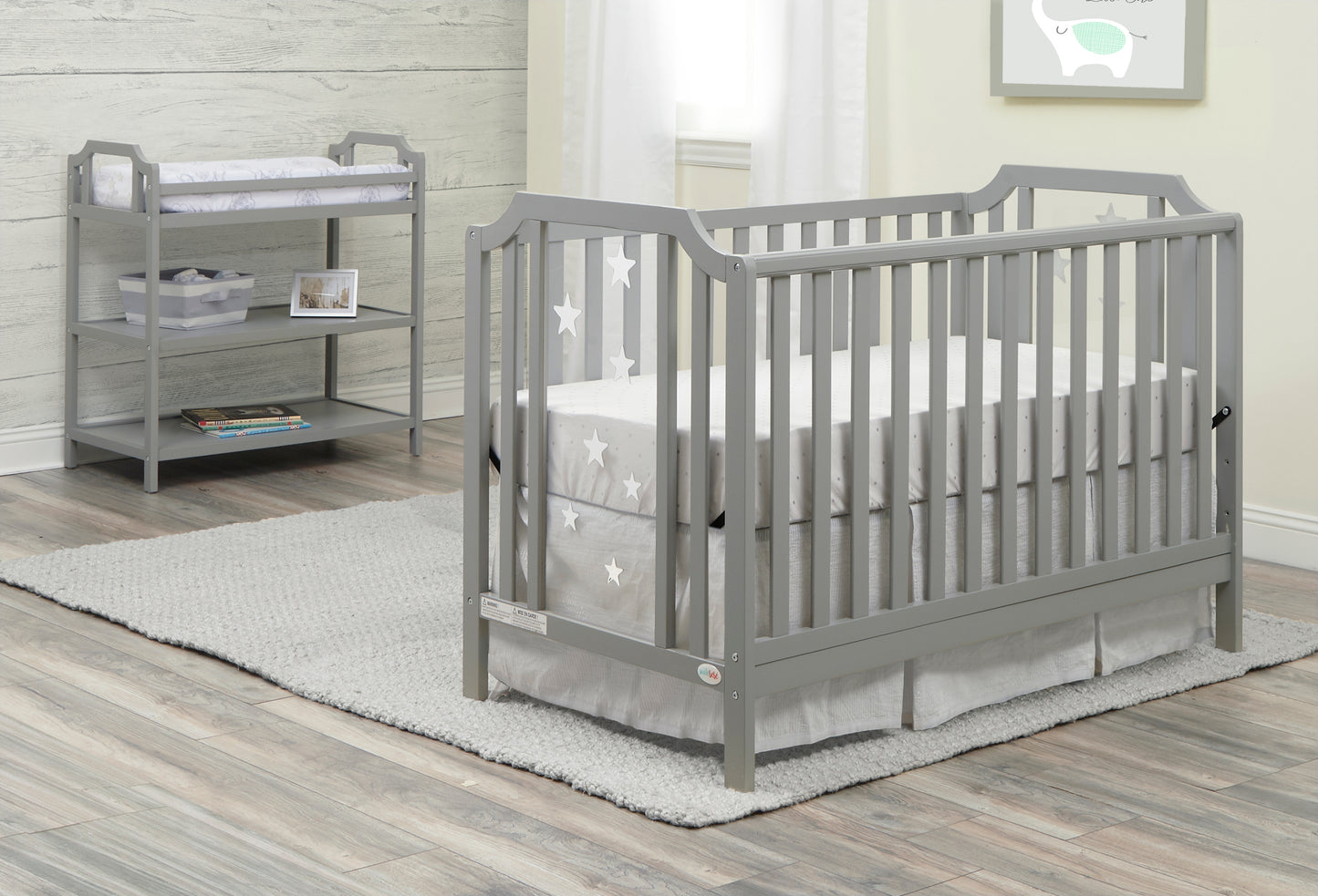 Semiocthome Celeste 3-in-1 Convertible Island Crib Light Gray