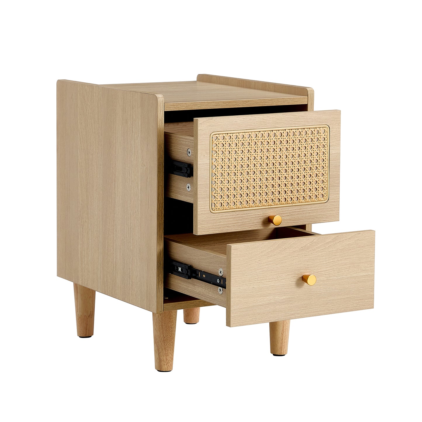 Modern simple storage cabinet MDF Board bedside cabinet rattan bedside cabinet Small household furniture bedside table