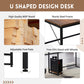 U-shaped Computer Desk, Industrial Corner Writing Desk with CPU Stand, Gaming Table Workstation Desk for Home Office