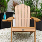 TALE Adirondack Chair Backyard Outdoor Furniture Painted Seating with Cup Holder All-Weather and Fade-Resistant Plastic Wood for Lawn Patio Deck Garden Porch Lawn Furniture Chairs Brown