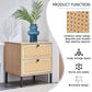 Modern simple storage cabinet MDF Board bedside cabinet rattan bedside cabinet Small household furniture bedside table
