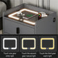Nightstand with Wireless Charging Station,USB Charging and Adjustable LED Lights, Modern End Table with 2 Drawers for Bedroom,White