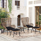 Outdoor Patio 5-Piece Rattan Conversation Set