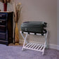 Smart FENDEE Space-Saving Foldable Bamboo Luggage Rack with Shelf