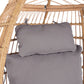Wicker Egg Chair, Oversized Indoor Outdoor Lounger for Patio, Backyard, Living Room w/ 5 Cushions, Steel Frame, 440lb Capacity - Light Grey