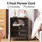Modern End Tables with USB Ports and Outlets LED Lights Nightstand with Charging Station