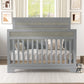 Semiocthome Certified Baby Safe Crib, Pine Solid Wood, Non-Toxic Finish, Gray