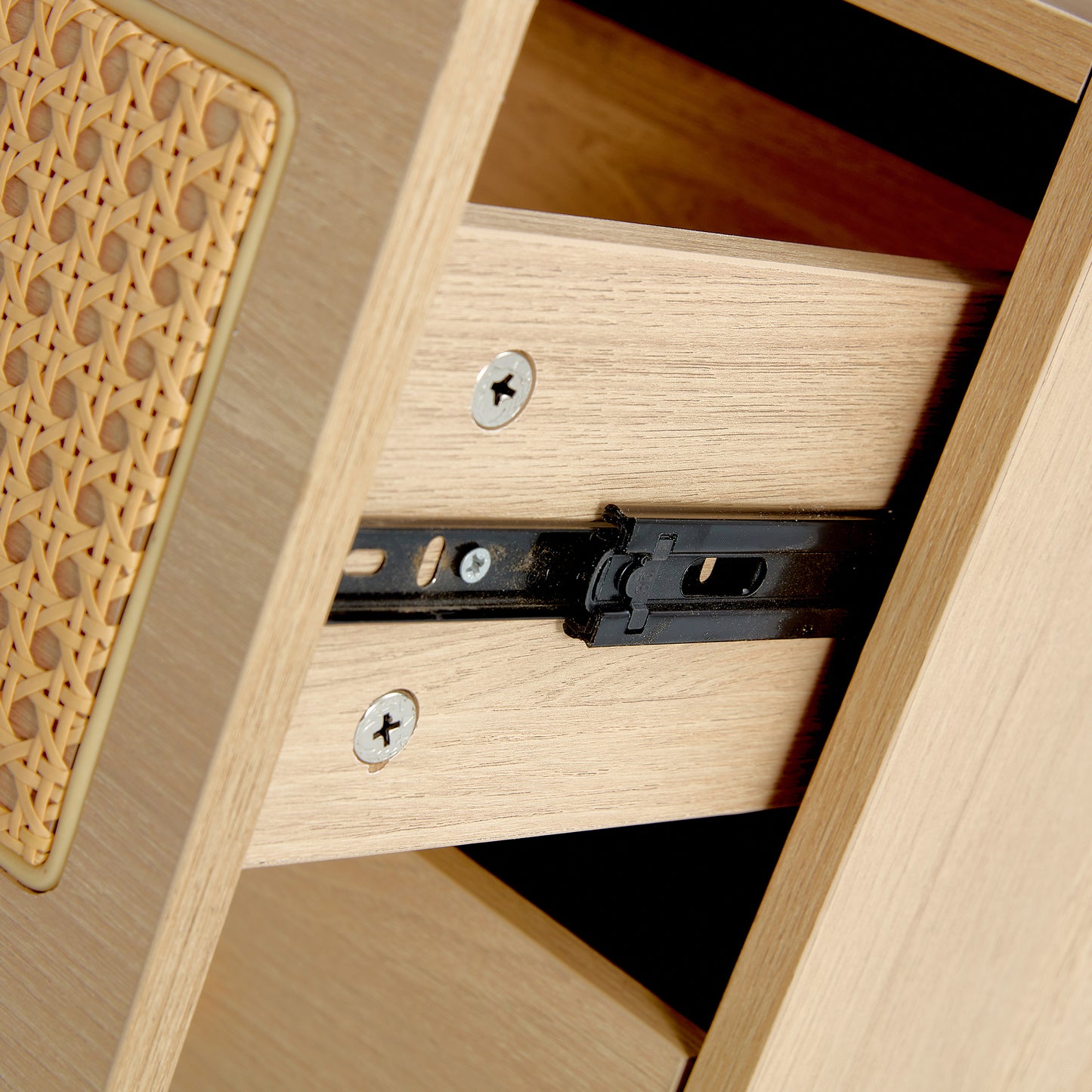 Modern simple storage cabinet MDF Board bedside cabinet rattan bedside cabinet Small household furniture bedside table