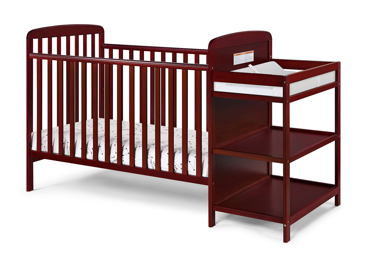Ramsey 3-in-1 Convertible Crib and Changer Combo Cherry