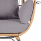 Wicker Egg Chair, Oversized Indoor Outdoor Lounger for Patio, Backyard, Living Room w/ 5 Cushions, Steel Frame, 440lb Capacity - Light Grey