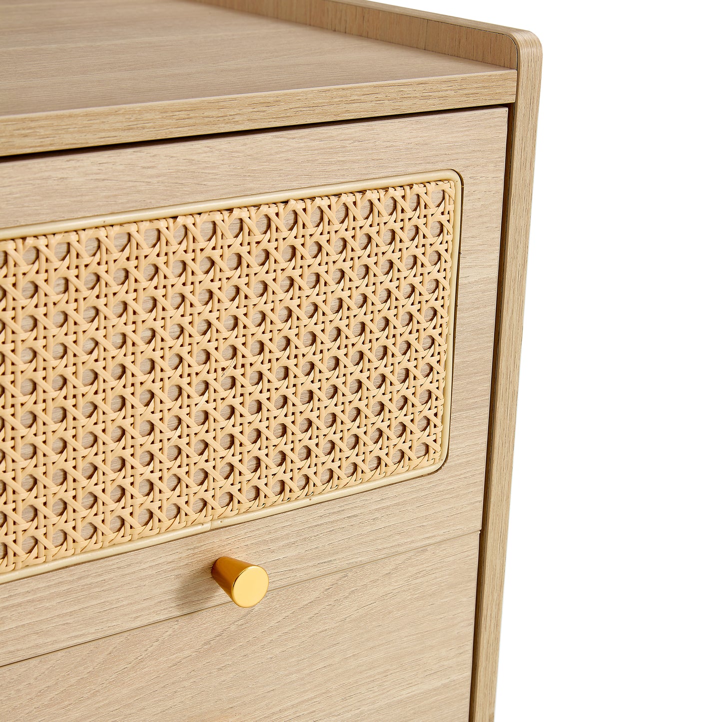 Modern simple storage cabinet MDF Board bedside cabinet rattan bedside cabinet Small household furniture bedside table