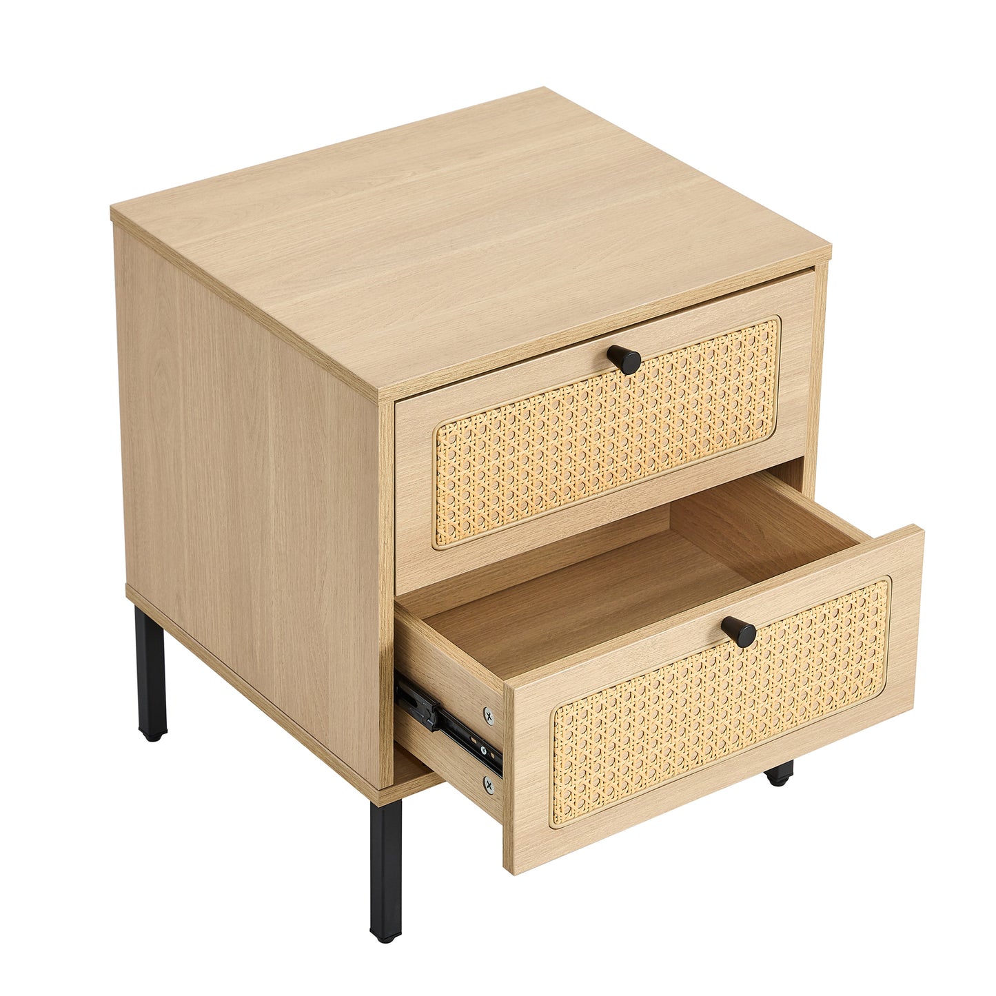 Modern simple storage cabinet MDF Board bedside cabinet rattan bedside cabinet Small household furniture bedside table