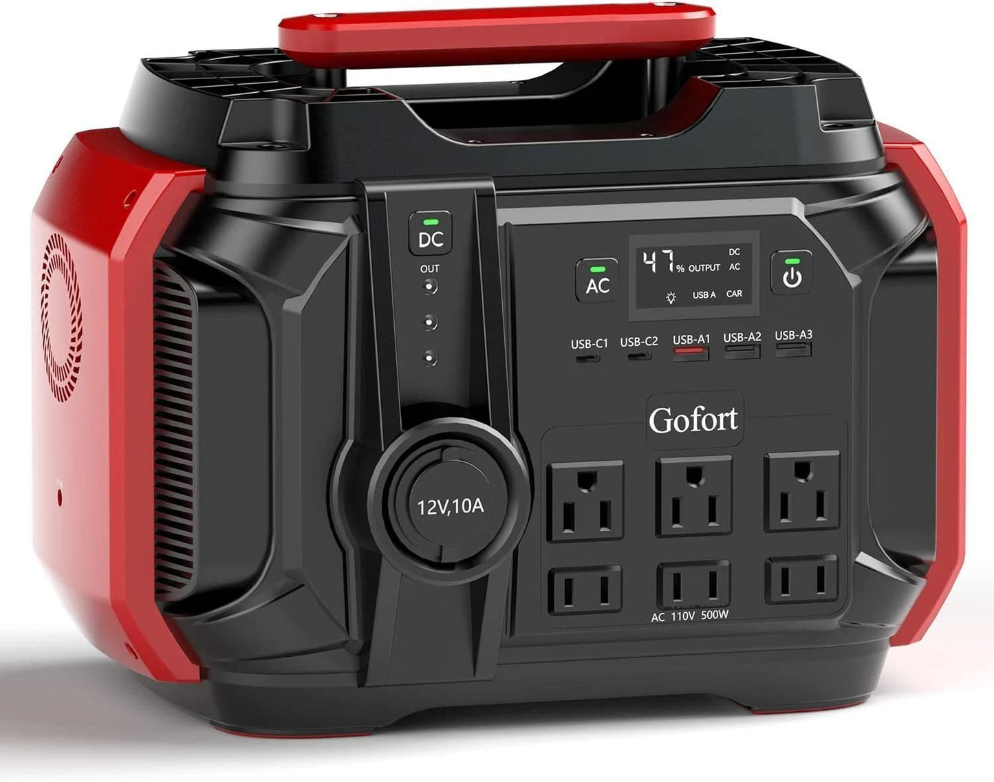 Portable Power Station 540Wh/500W(Peak 1000W) 6 x AC 110V Outlets PD 60W Portable Solar Generator CPAP Battery Power Outage Supplies Emergency Backup Power for Outdoor RV/Van Camping Fishing