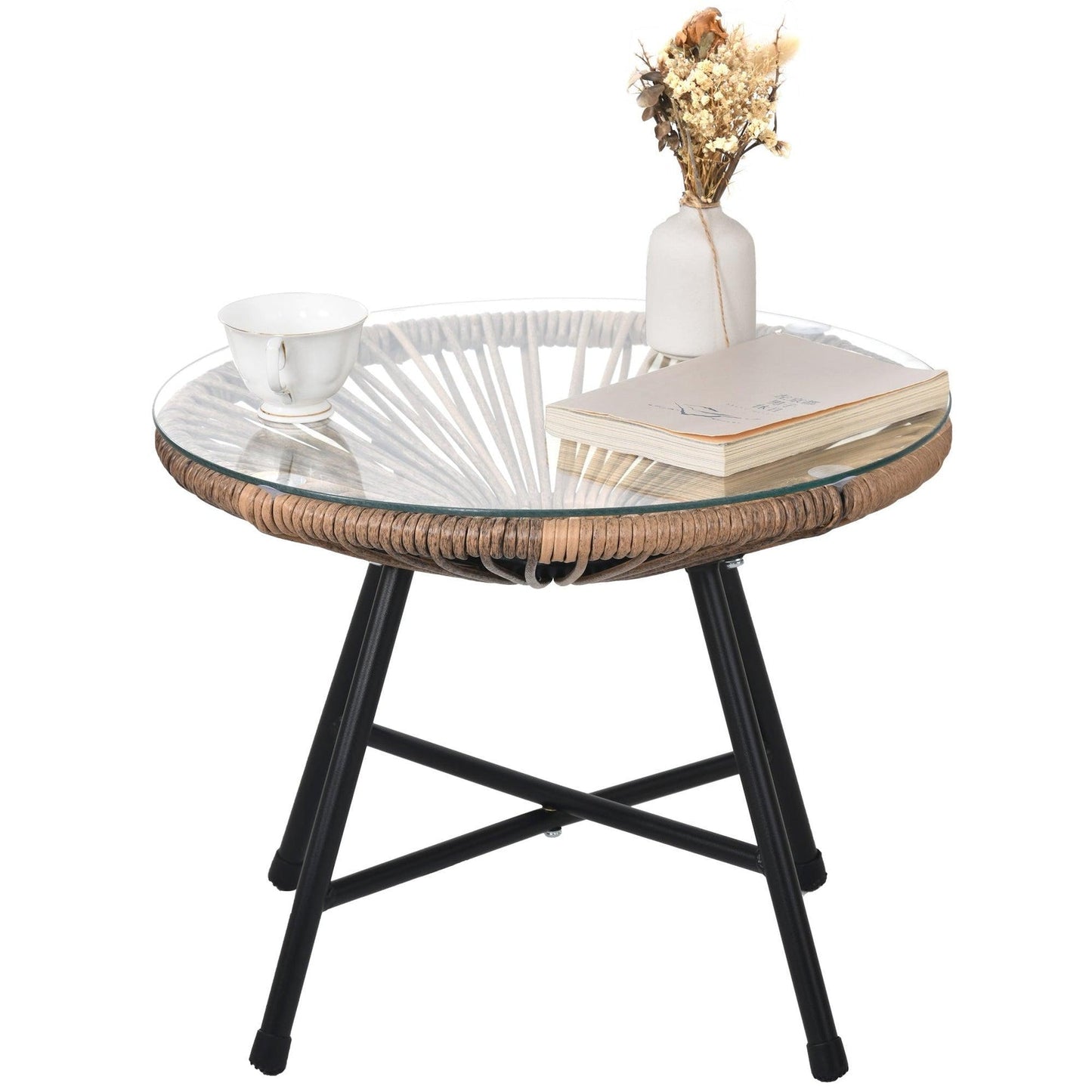 Outdoor Patio 5-Piece Rattan Conversation Set