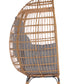 Wicker Egg Chair, Oversized Indoor Outdoor Lounger for Patio, Backyard, Living Room w/ 5 Cushions, Steel Frame, 440lb Capacity - Light Grey